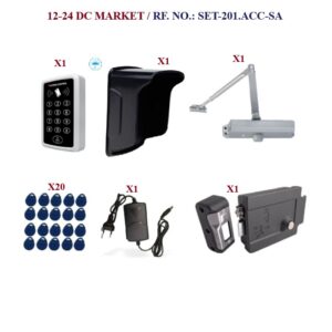 Kartlı ve Şifreli Geçiş Sistemi Set_201_ENPERCON Standalone Kartlı ve Şifreli Geçiş Paneli, YT Tirajlı Kapı Otomatı, Adaptör, ENPERCON Rfid Proximity Anahtarlık, ENPERCON Kapı İtici Hidrolik