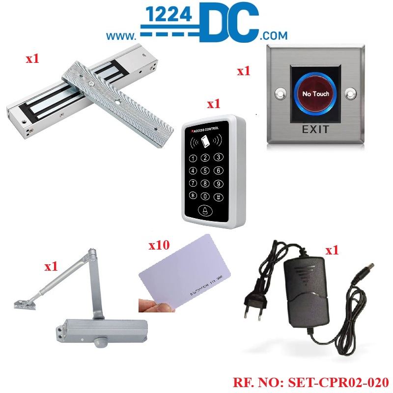 Standalone Kartlı ve Şifreli Geçiş Sistemi Manyetik Kilit Set: Şifre ve Kartlı Geçiş Paneli,Manyetik Kilit, El Yaklaşım Sensörü,Rfid Kart,Kapı İtici
