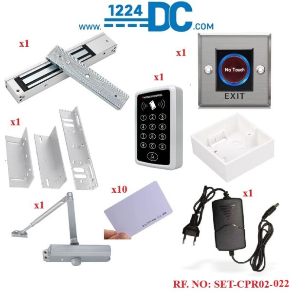 Standalone Kartlı ve Şifreli Geçiş Sistemi Manyetik Kilit Set: Şifre ve Kartlı Geçiş Paneli,Manyetik Kilit, Sıva Üstü El Yaklaşım Sensörü,Rfid Kart,Kapı İtici