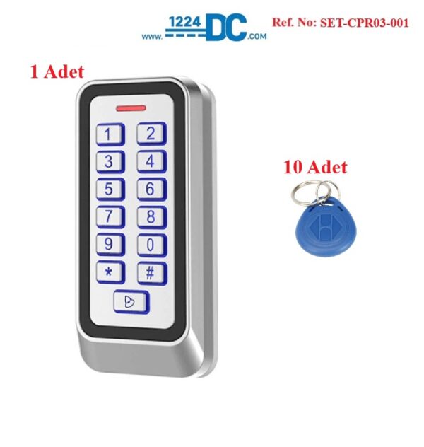 Standalone Kartlı ve Şifreli Geçiş Sistemi SET-CPR03-001: Metal Kasa Su Geçirmez Standalone Kartlı ve Şifreli Geçiş Paneli, Rfid Proximity Anahtarlık