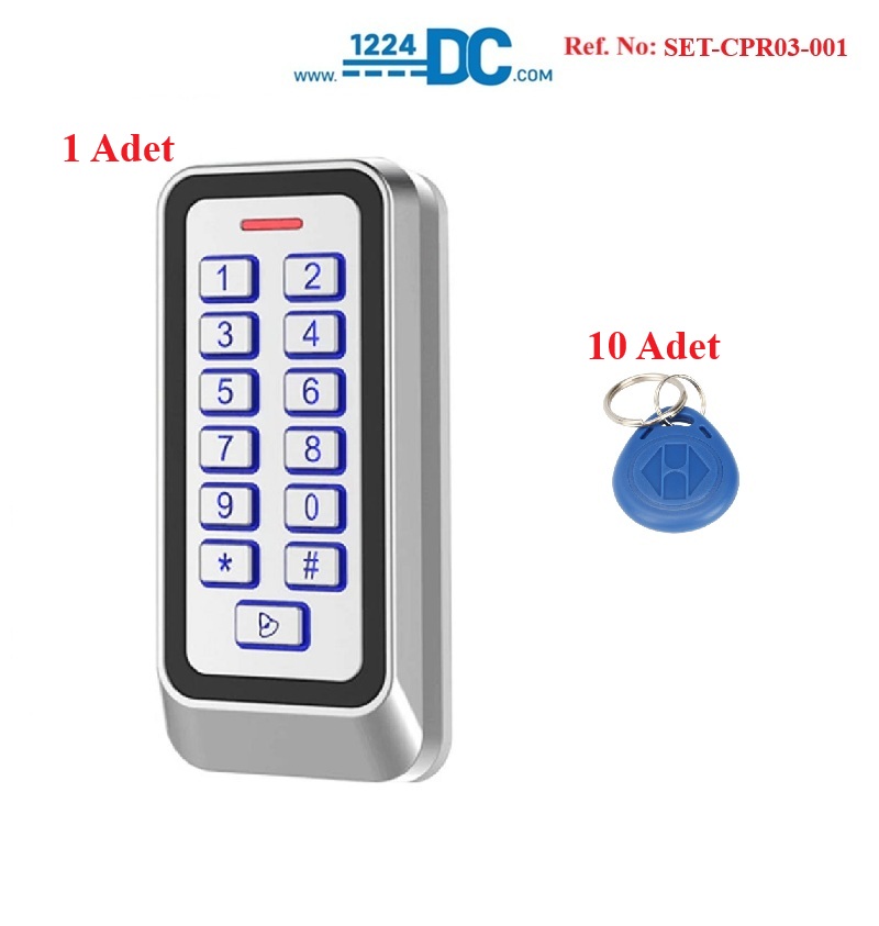 Standalone Kartlı ve Şifreli Geçiş Sistemi SET-CPR03-001: Metal Kasa Su Geçirmez Standalone Kartlı ve Şifreli Geçiş Paneli, Rfid Proximity Anahtarlık