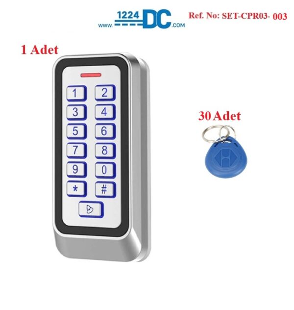 Standalone Kartlı ve Şifreli Geçiş Sistemi SET-CPR03-001: Metal Kasa Su Geçirmez Standalone Kartlı ve Şifreli Geçiş Paneli, Rfid Proximity Anahtarlık