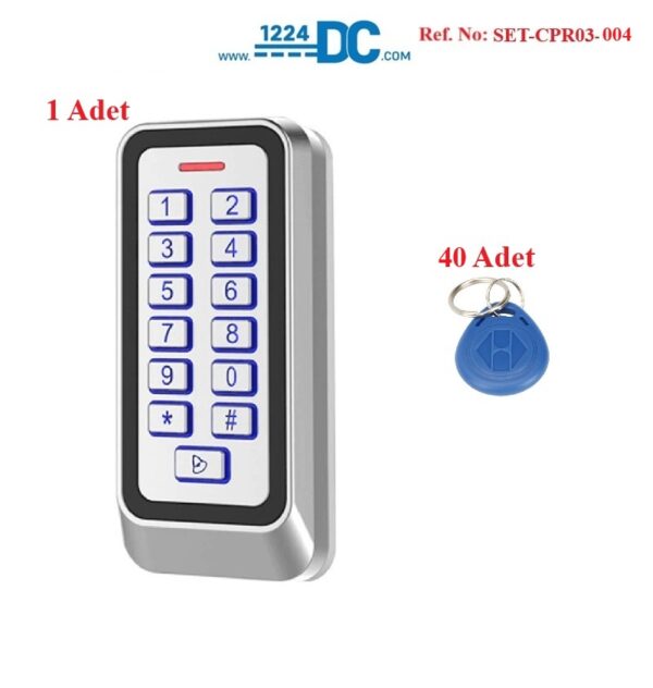 Standalone Kartlı ve Şifreli Geçiş Sistemi SET-CPR03-001: Metal Kasa Su Geçirmez Standalone Kartlı ve Şifreli Geçiş Paneli, Rfid Proximity Anahtarlık